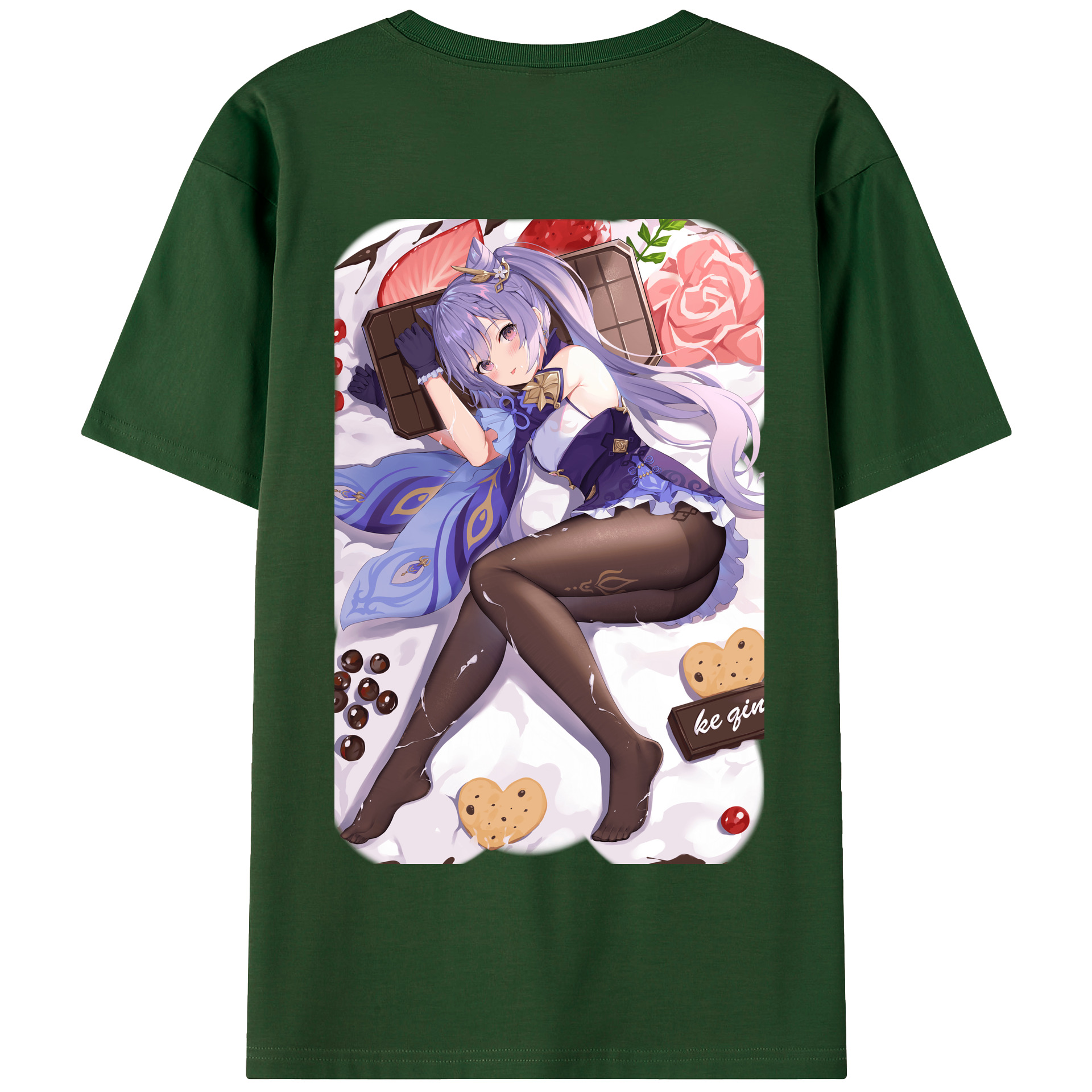げんし神 刻晴 こくせい genshin Kokusei 綿100％半袖Tシャツ（背面プリント）